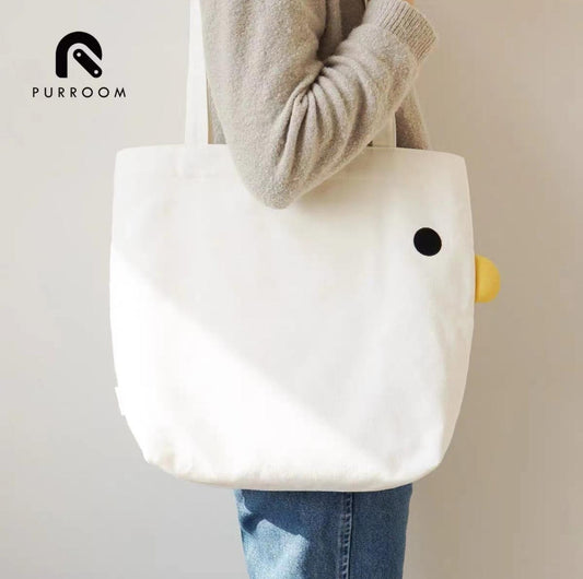 PURROOM Original Little Chicken Canvas Casual Shopping Bag - {{product.type}} - PawPawUp