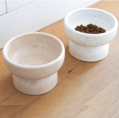 PURROOM Speckle Elevated Ceramic Cat Bowls Small Dog Bowls - {{product.type}} - PawPawUp