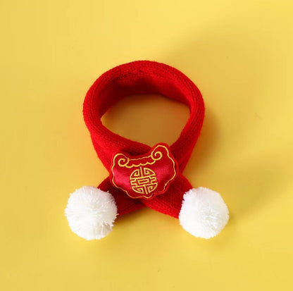 Red Knitted Wool Cartoon Scarfs For Cats and Dogs - {{product.type}} - PawPawUp