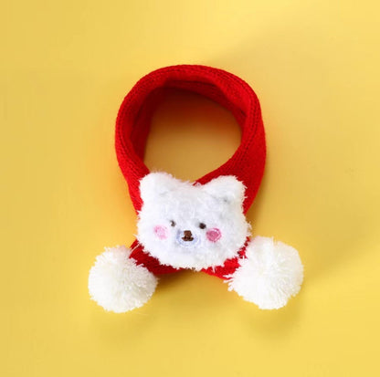 Red Knitted Wool Cartoon Scarfs For Cats and Dogs - {{product.type}} - PawPawUp