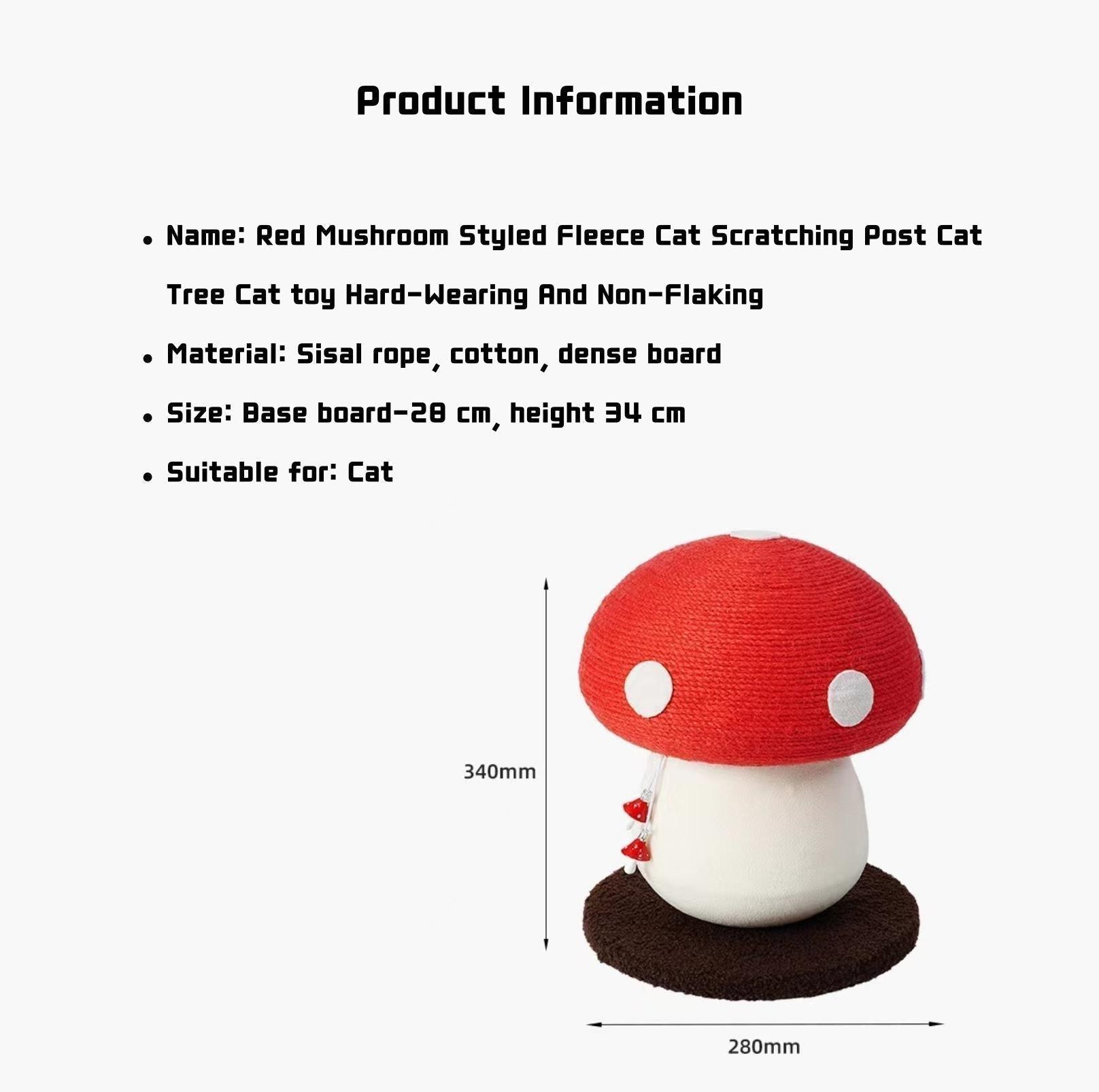 Red Mushroom Cat Scratching Post - {{product.type}} - PawPawUp