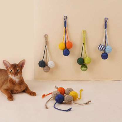 ZeZe Sisal Rope Balls Cat Toys Set - {{product.type}} - PawPawUp