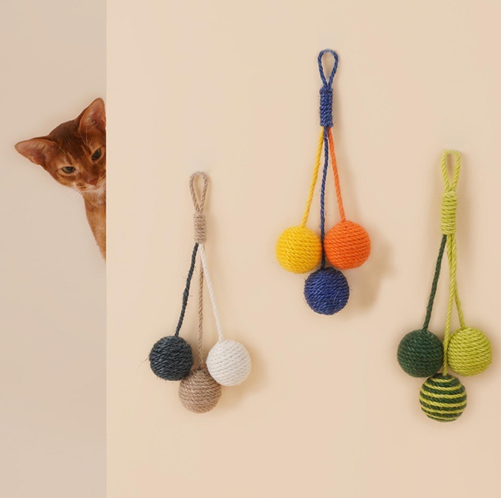 ZeZe Sisal Rope Balls Cat Toys Set - {{product.type}} - PawPawUp