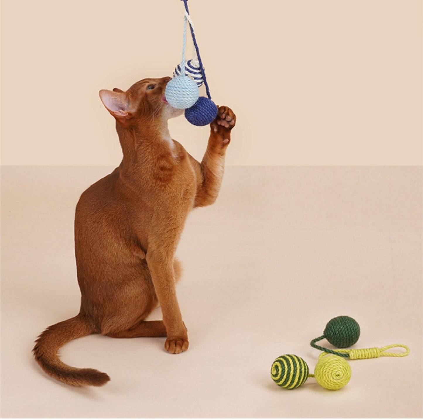 ZeZe Sisal Rope Balls Cat Toys Set - {{product.type}} - PawPawUp