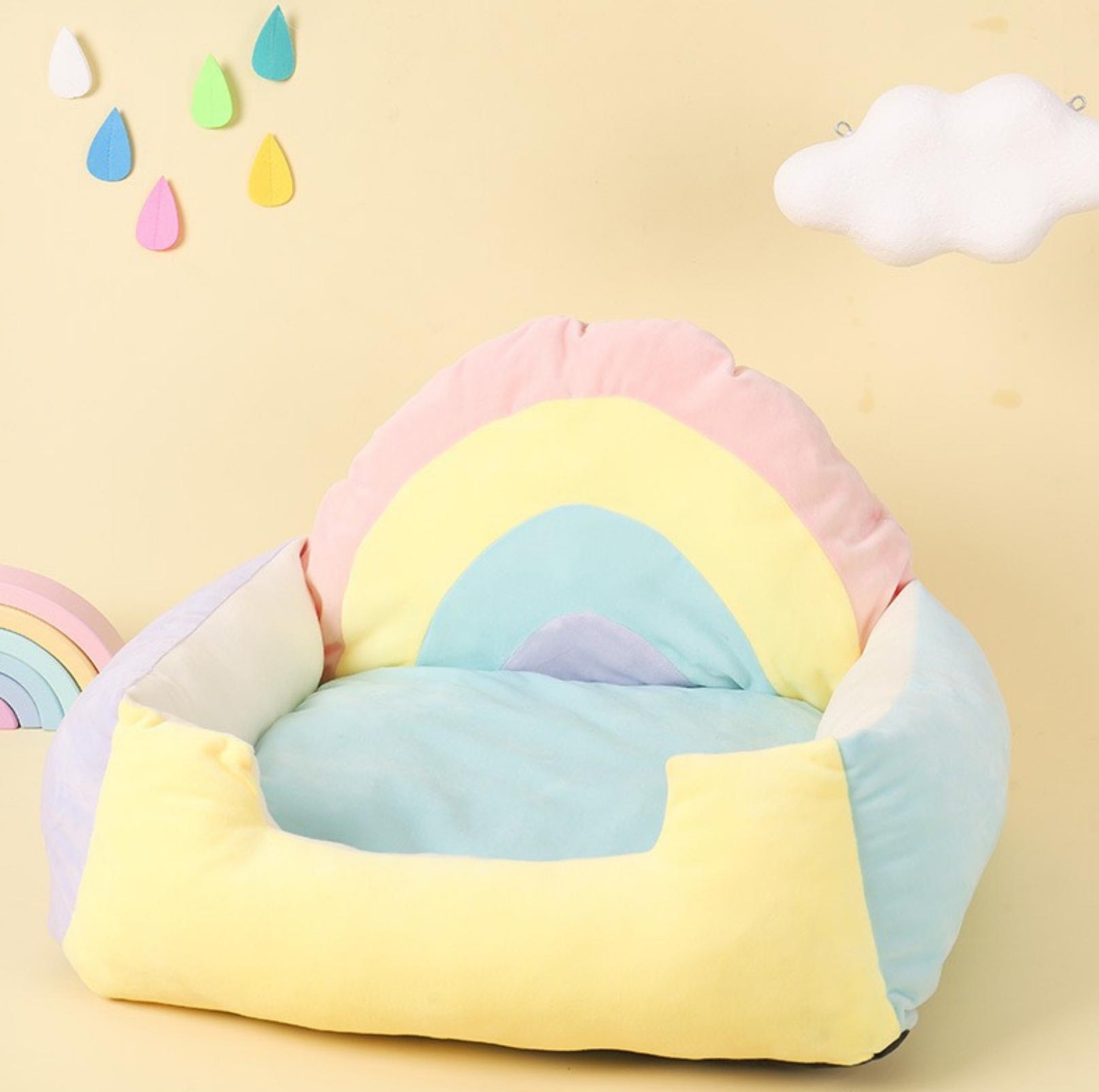 Soft Rainbow Cat Bed Dog Bed - {{product.type}} - PawPawUp
