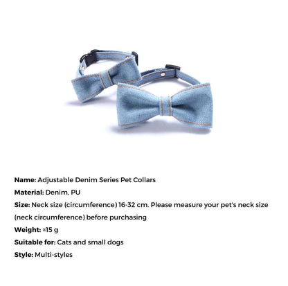 Stunning Denim Series Adjustable Pet Collars - {{product.type}} - PawPawUp