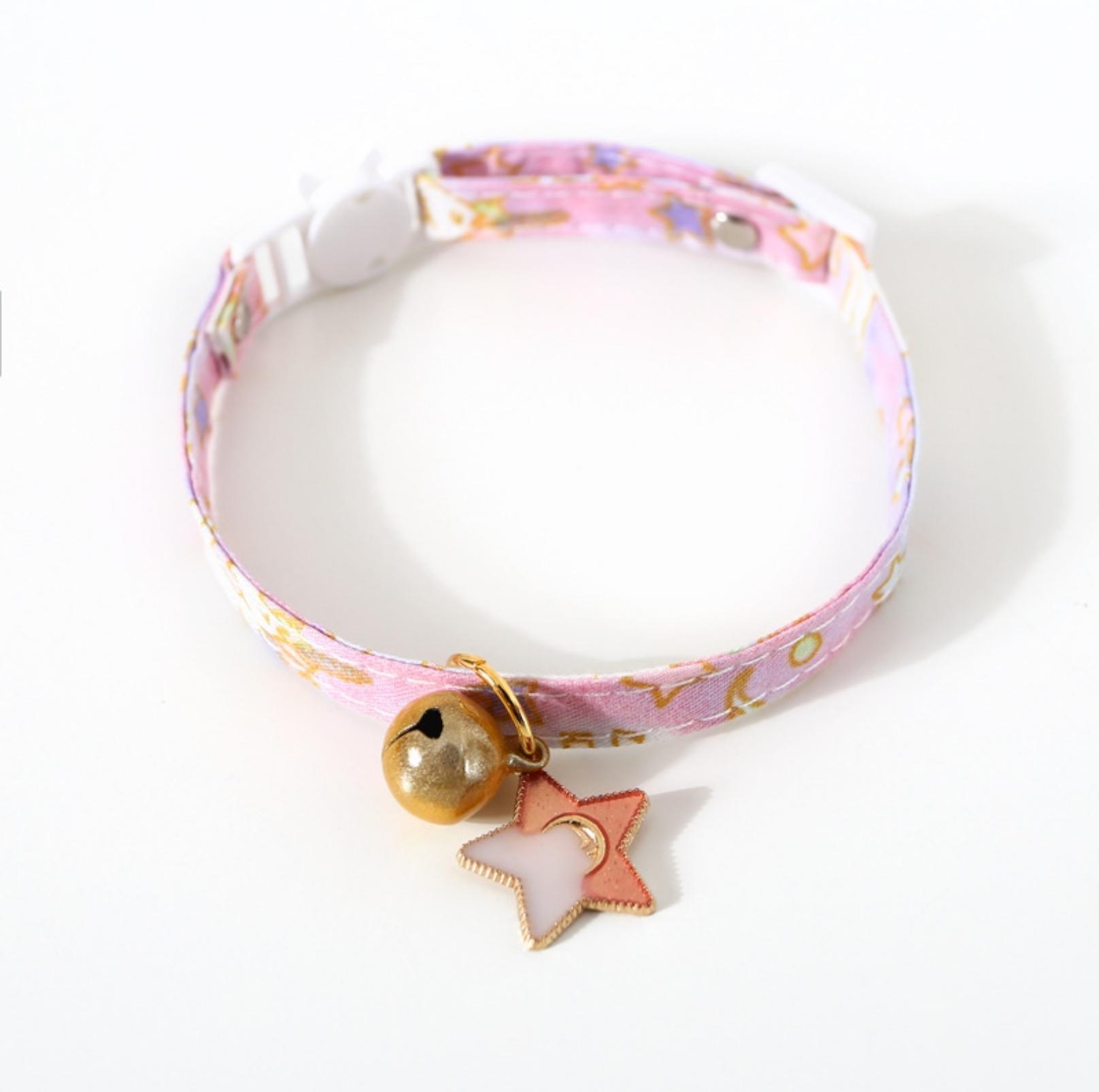 Sweet Moon and Star Series Adjustable Bell Cat Collar - {{product.type}} - PawPawUp