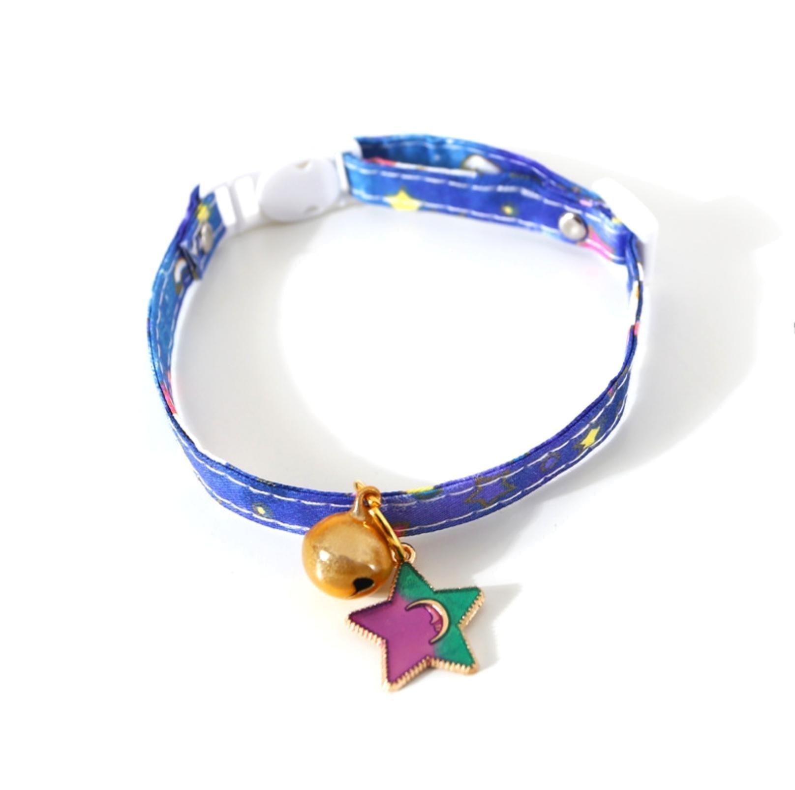 Sweet Moon and Star Series Adjustable Bell Cat Collar - {{product.type}} - PawPawUp