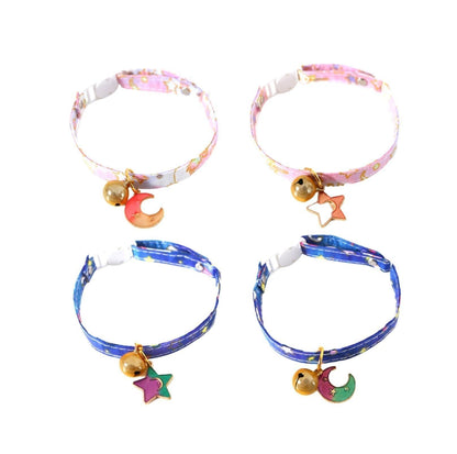 Sweet Moon and Star Series Adjustable Bell Cat Collar - {{product.type}} - PawPawUp