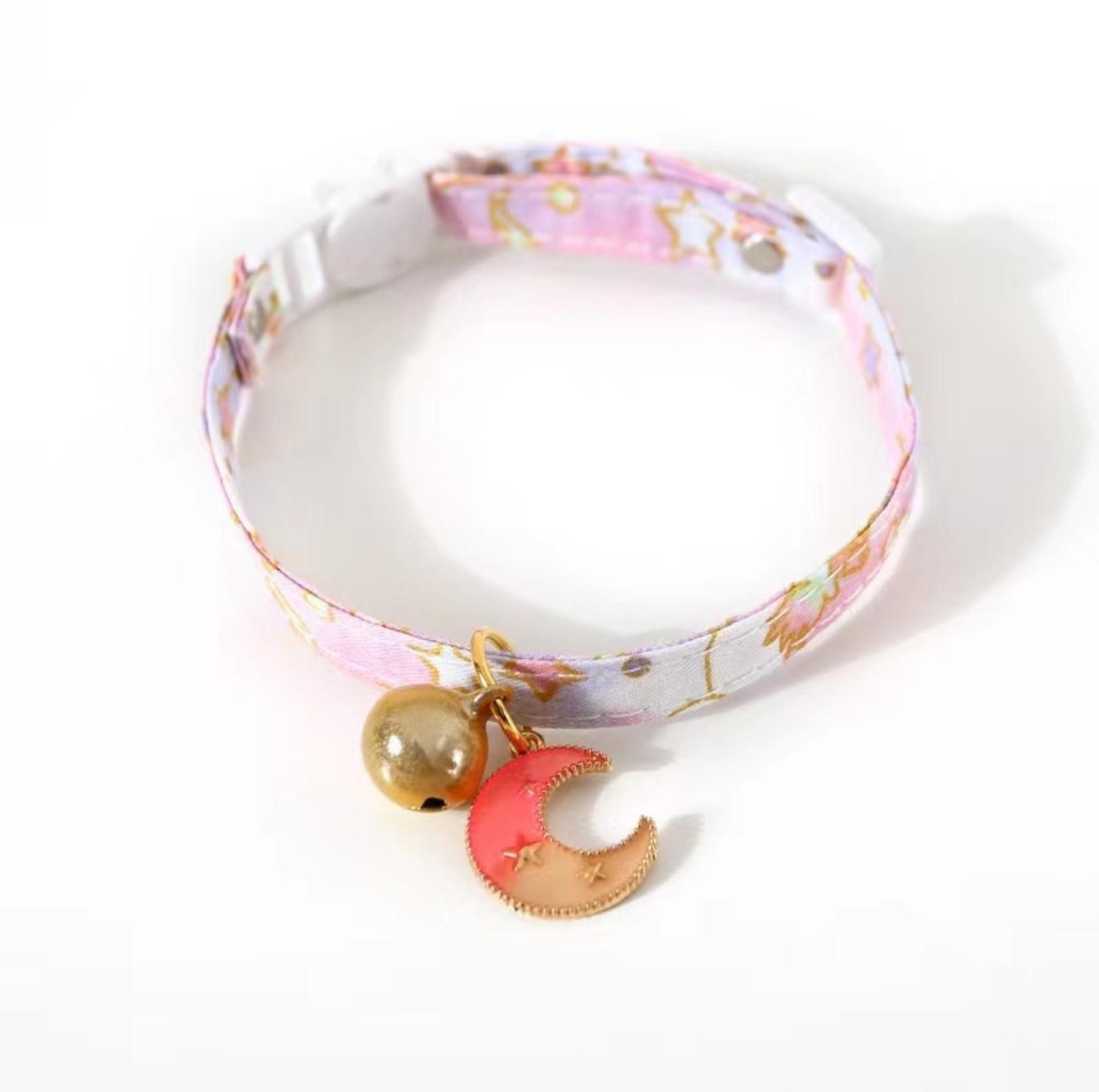 Sweet Moon and Star Series Adjustable Bell Cat Collar - {{product.type}} - PawPawUp