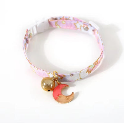 Sweet Moon and Star Series Adjustable Bell Cat Collar - {{product.type}} - PawPawUp