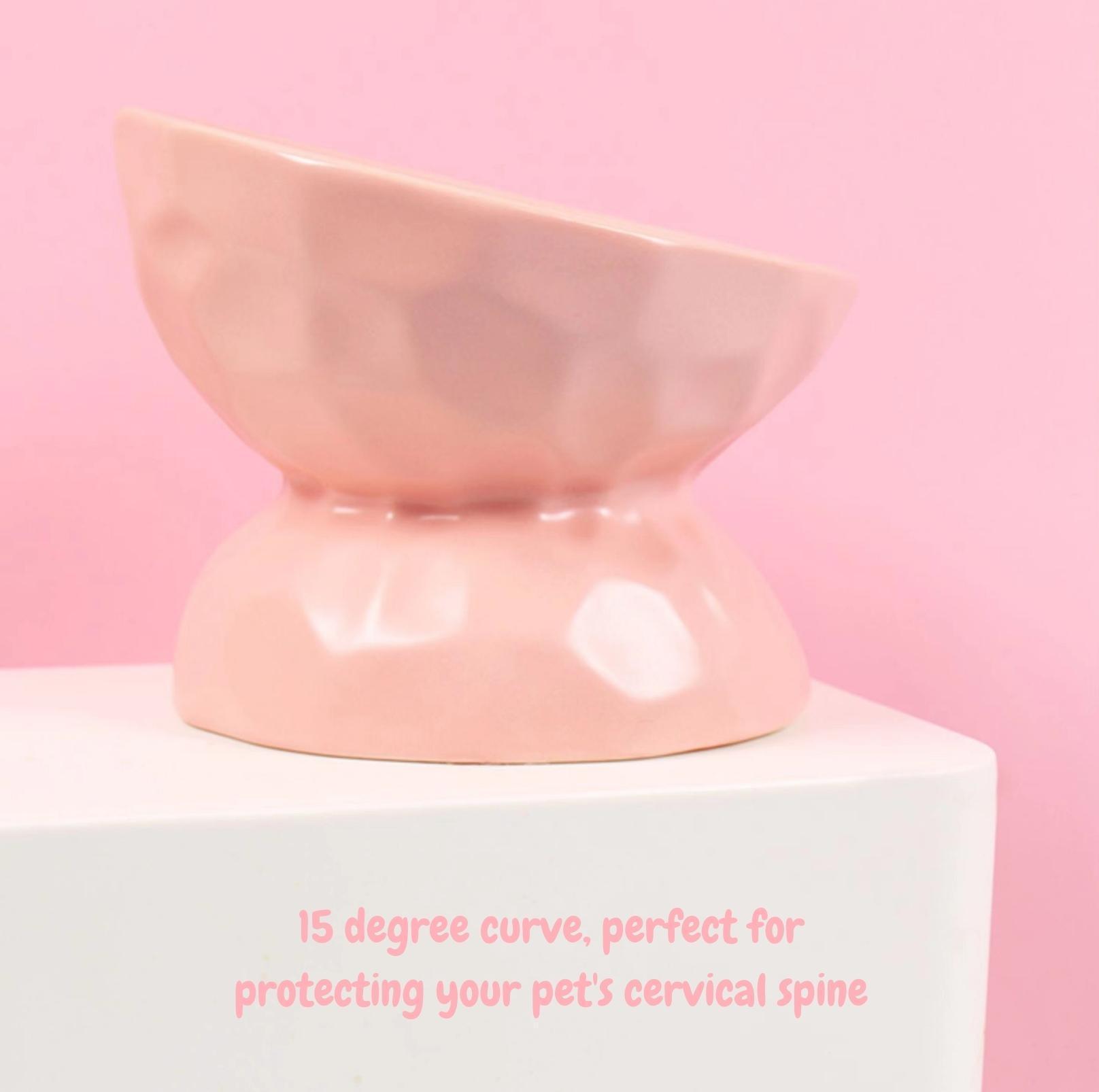 Tilting Ceramic Cat Bowls With Uneven Texture - {{product.type}} - PawPawUp