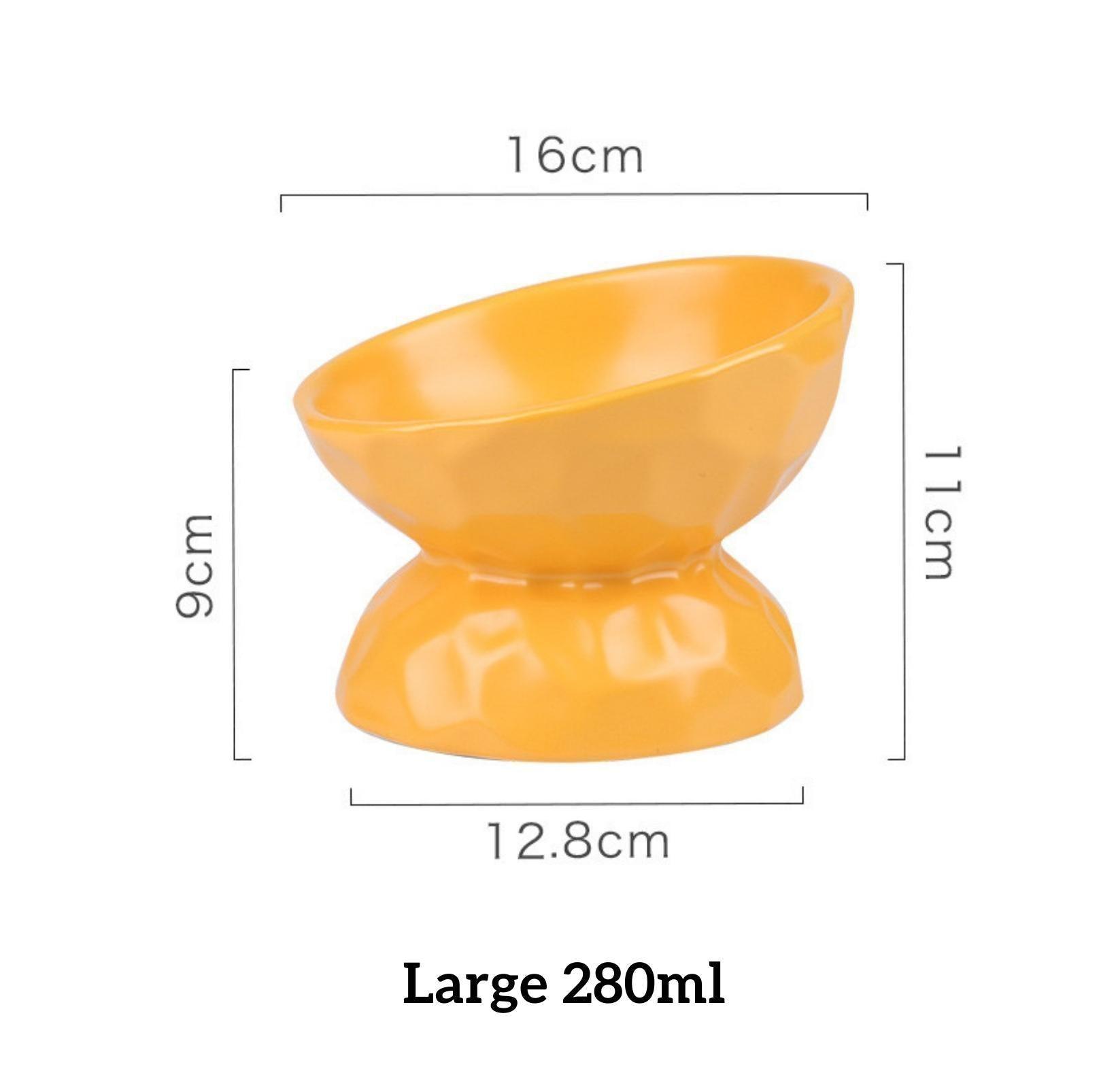 Tilting Ceramic Cat Bowls With Uneven Texture - {{product.type}} - PawPawUp