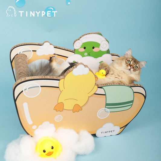 Tinypet Bubble Bath Corrugated Paper Scratching Board Cat Scratcher - {{product.type}} - PawPawUp