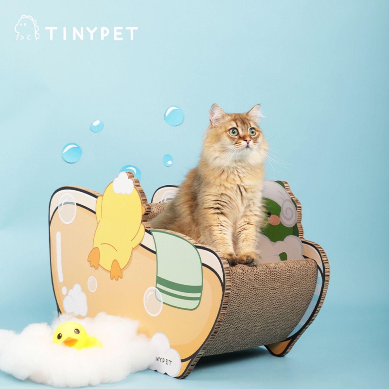 Tinypet Bubble Bath Corrugated Paper Scratching Board Cat Scratcher - {{product.type}} - PawPawUp