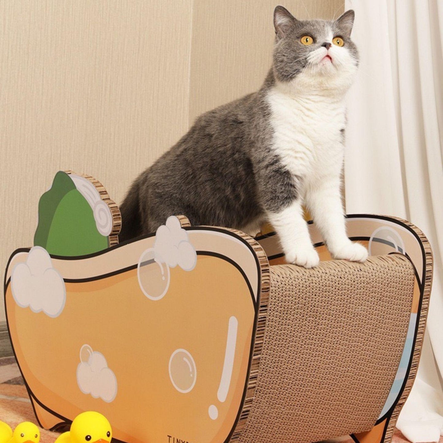 Tinypet Bubble Bath Corrugated Paper Scratching Board Cat Scratcher - {{product.type}} - PawPawUp
