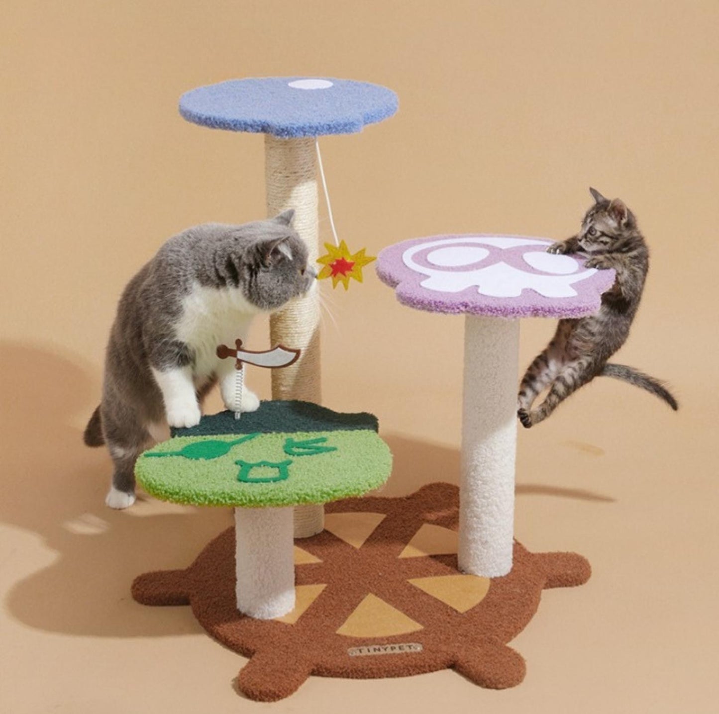 Tinypet "Captain A-Bing's Pirate Ship" Cat Tree Climbing Frame - {{product.type}} - PawPawUp