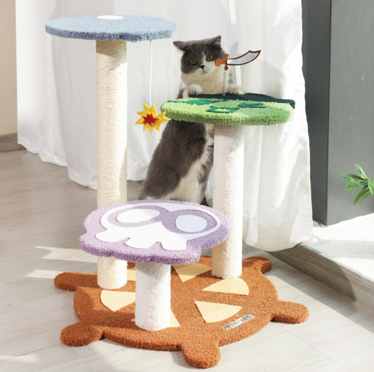 Tinypet "Captain A-Bing's Pirate Ship" Cat Tree Climbing Frame - {{product.type}} - PawPawUp