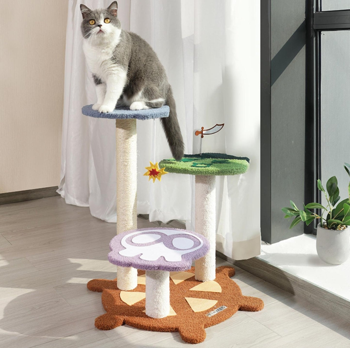 Tinypet "Captain A-Bing's Pirate Ship" Cat Tree Climbing Frame - {{product.type}} - PawPawUp