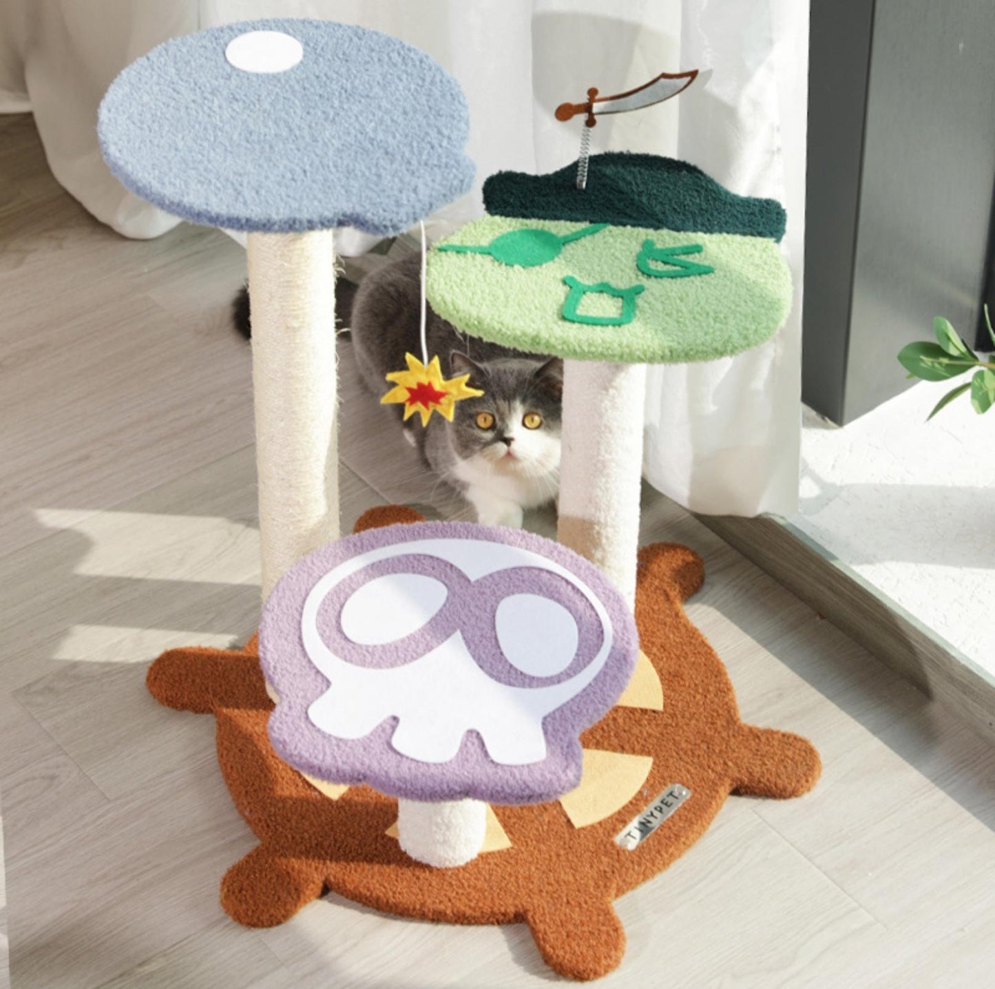 Tinypet "Captain A-Bing's Pirate Ship" Cat Tree Climbing Frame - {{product.type}} - PawPawUp