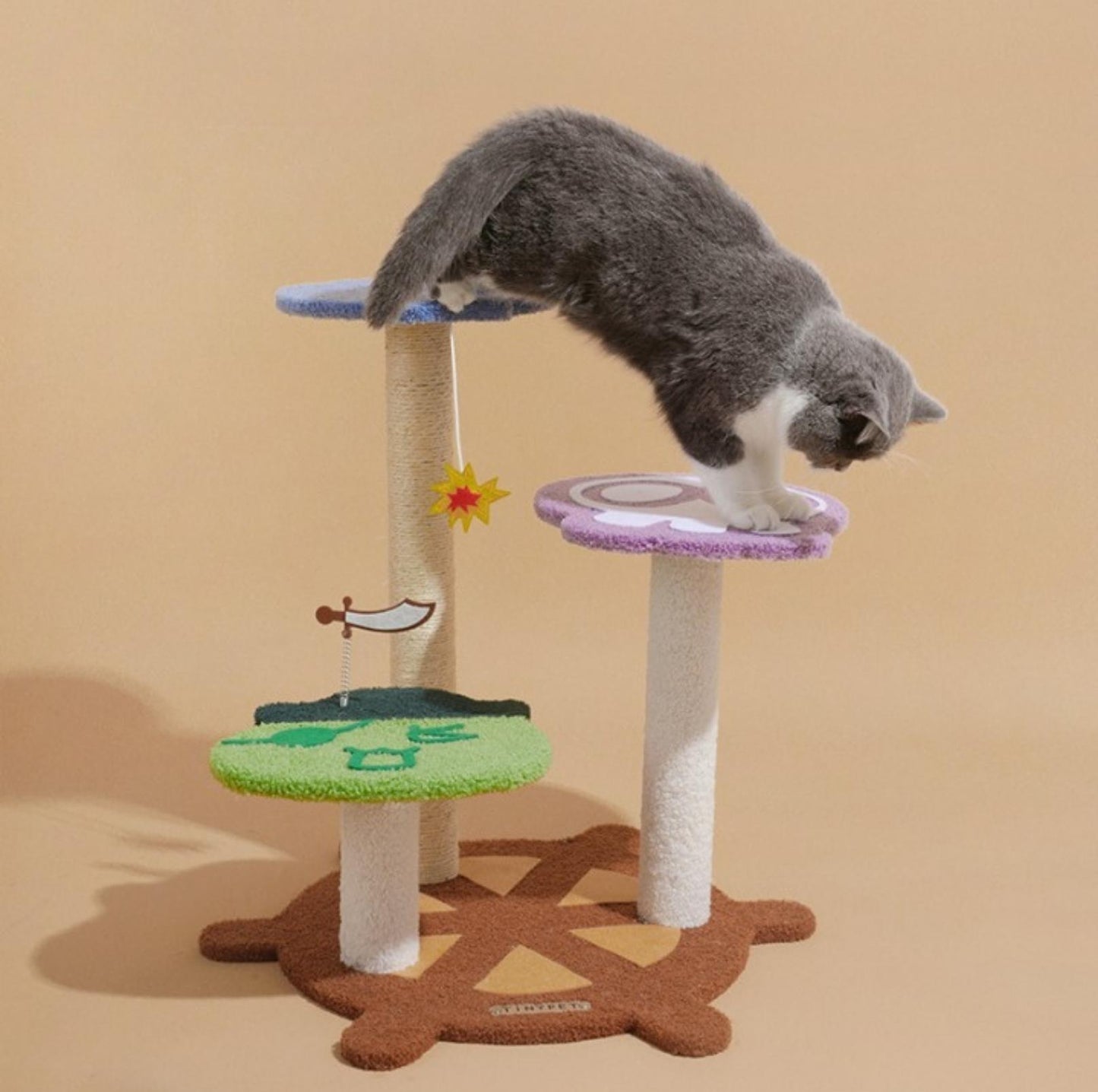 Tinypet "Captain A-Bing's Pirate Ship" Cat Tree Climbing Frame - {{product.type}} - PawPawUp