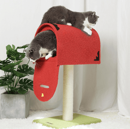 Cute Mailbox Sisal Cat Scratching Post Tree with Interactive Window - {{product.type}} - PawPawUp