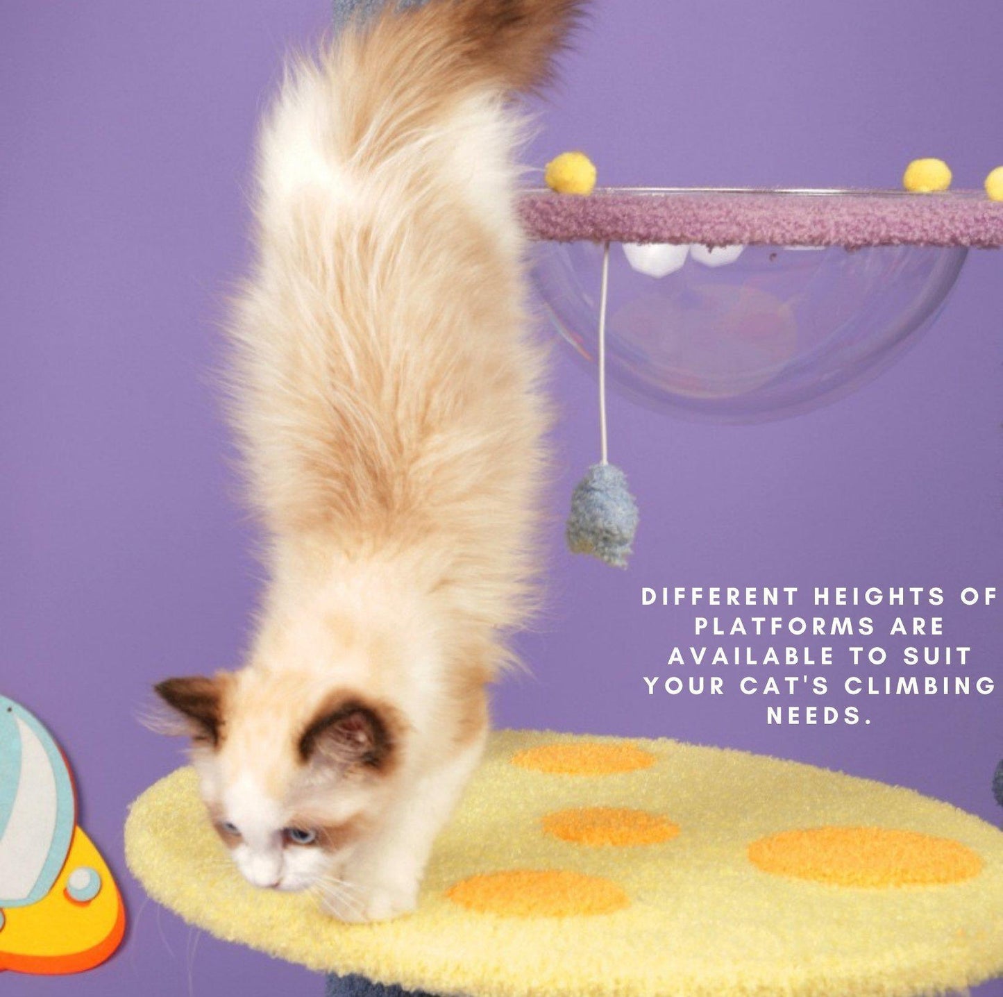 Tinypet Galaxy Meow Team Climbing Frame Cat Tree With Scratching Posts - {{product.type}} - PawPawUp