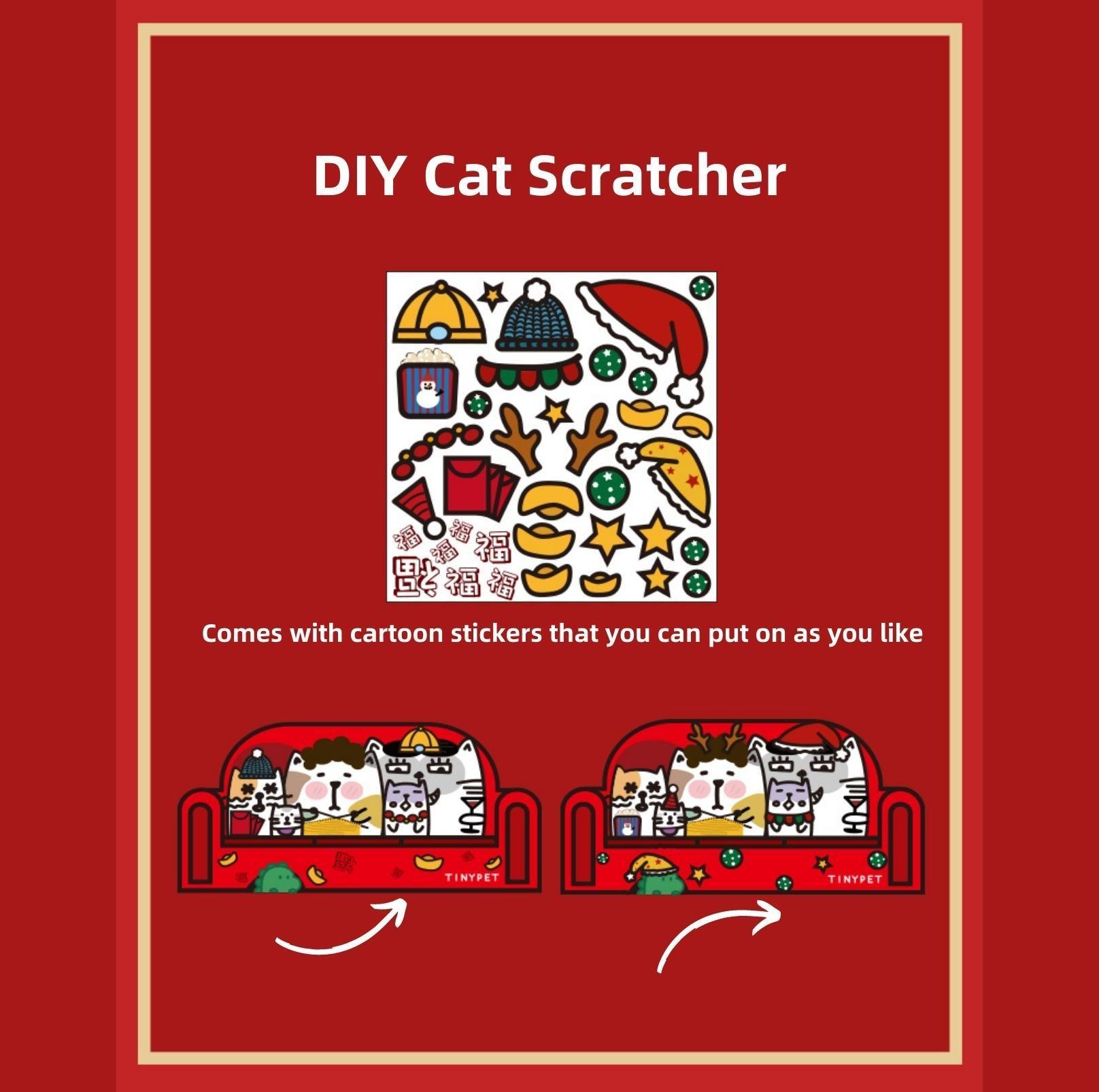 Tinypet Happy Family Sofa Cat Scratcher With DIY Stickers - {{product.type}} - PawPawUp