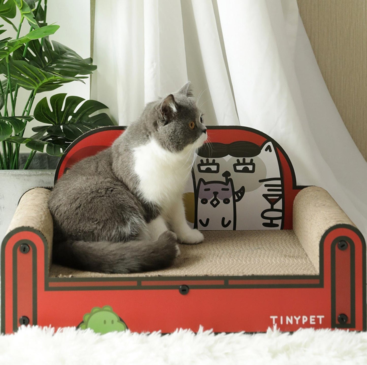 Tinypet Happy Family Sofa Cat Scratcher With DIY Stickers - {{product.type}} - PawPawUp