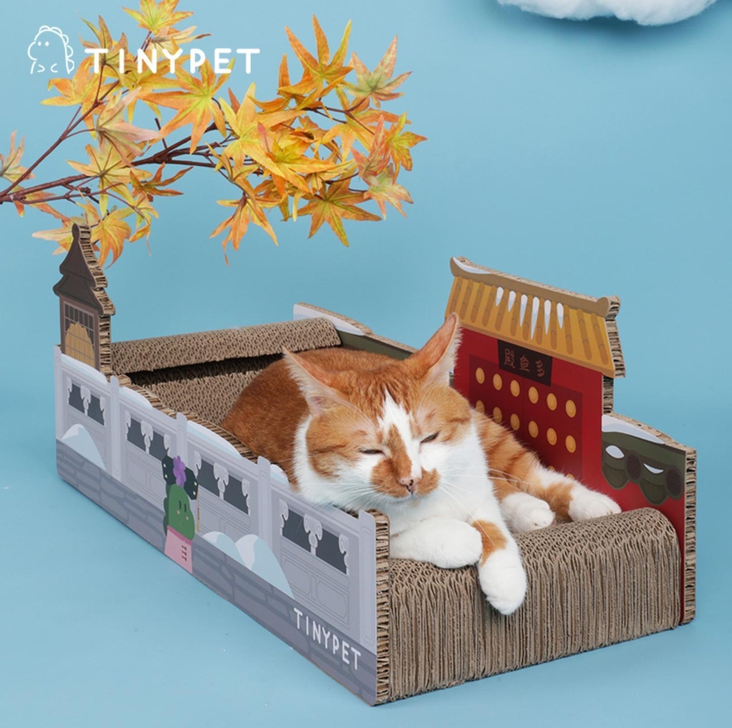 Tinypet "Palace of Many Fishes" Corrugated Paper Sofa Bed Cat Scratcher - {{product.type}} - PawPawUp