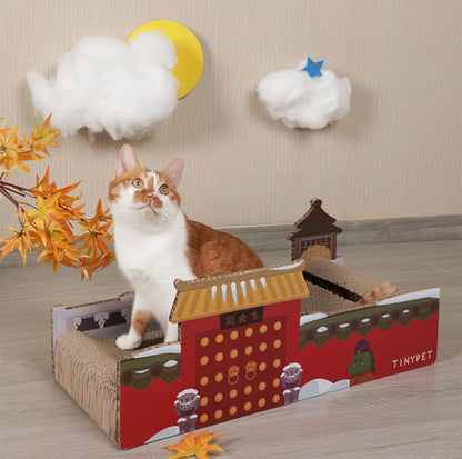 Tinypet "Palace of Many Fishes" Corrugated Paper Sofa Bed Cat Scratcher - {{product.type}} - PawPawUp