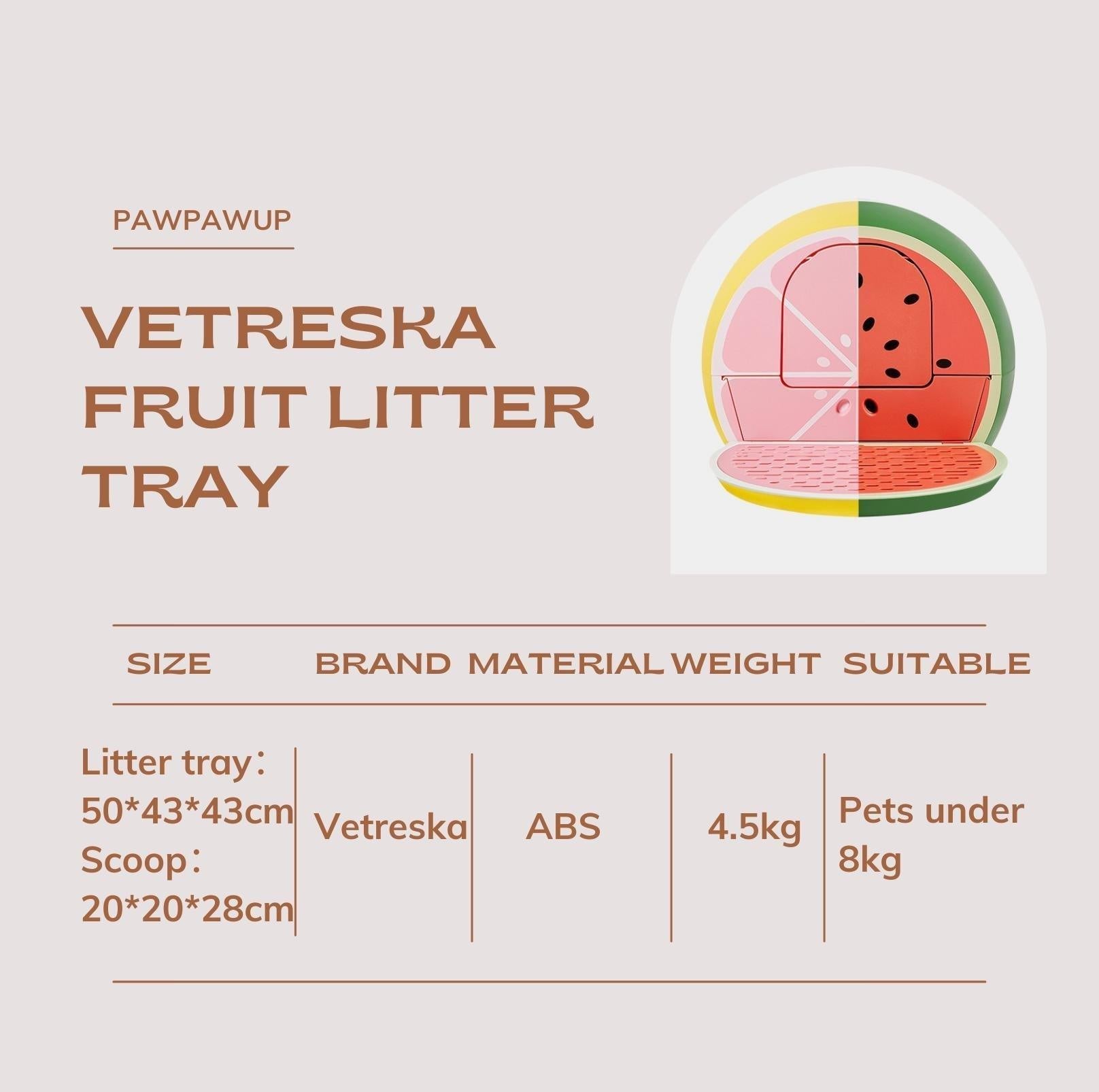 Vetreska Fruit Cat Litter Tray Cat Litter Box - {{product.type}} - PawPawUp