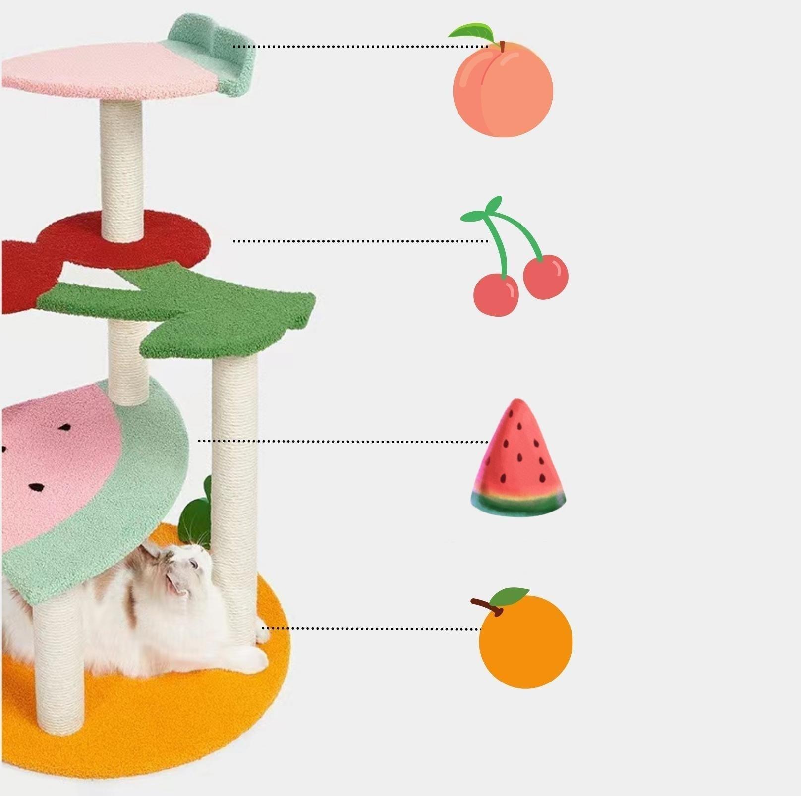 Vetreska Fruity Climbing Frame Cat Tree With Scratching Post - {{product.type}} - PawPawUp