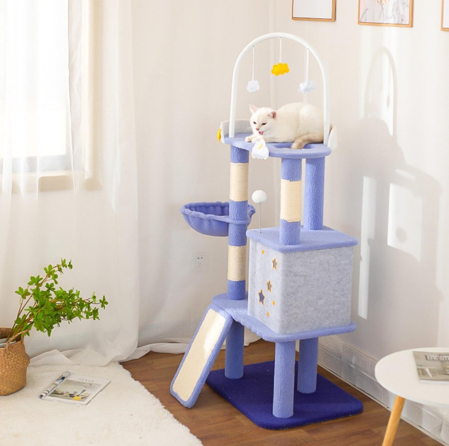 "Walking Among The Starry Sky" Cat Tree With Scratching Posts - {{product.type}} - PawPawUp