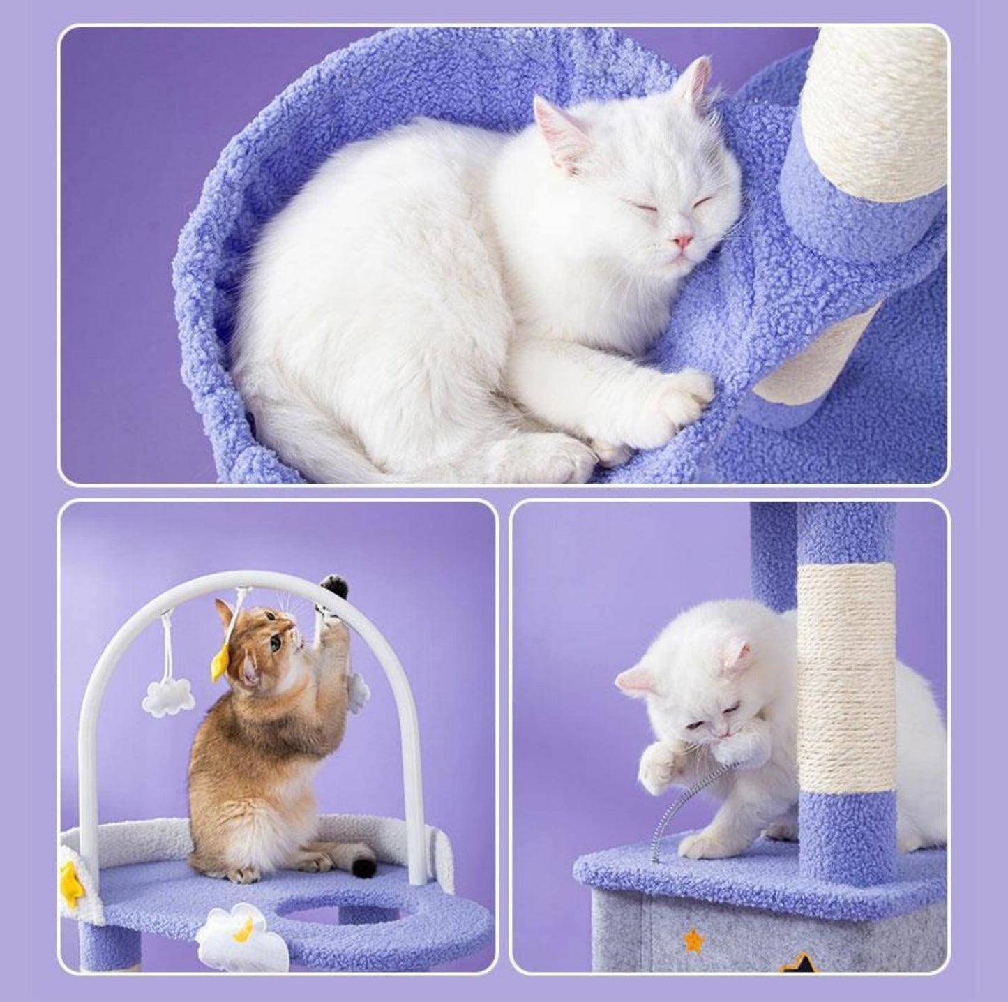 "Walking Among The Starry Sky" Cat Tree With Scratching Posts - {{product.type}} - PawPawUp