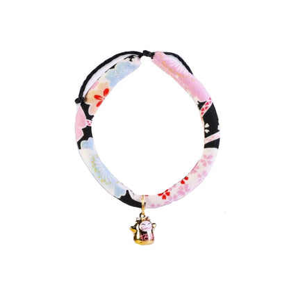 Waves And Flowers Japanese Style Pet Collar - {{product.type}} - PawPawUp