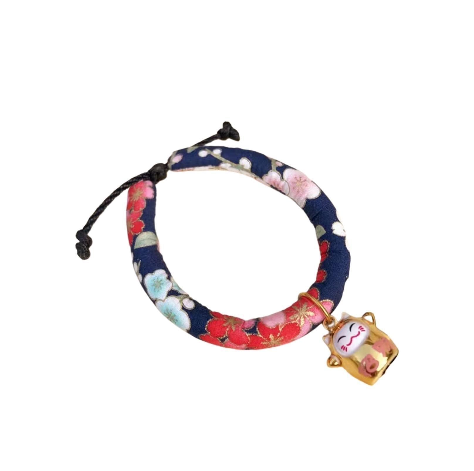 Waves And Flowers Japanese Style Pet Collar - {{product.type}} - PawPawUp