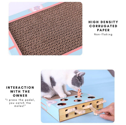 Whack-a-Mole Cat Scratching Board 3 In 1 Scratcher - {{product.type}} - PawPawUp