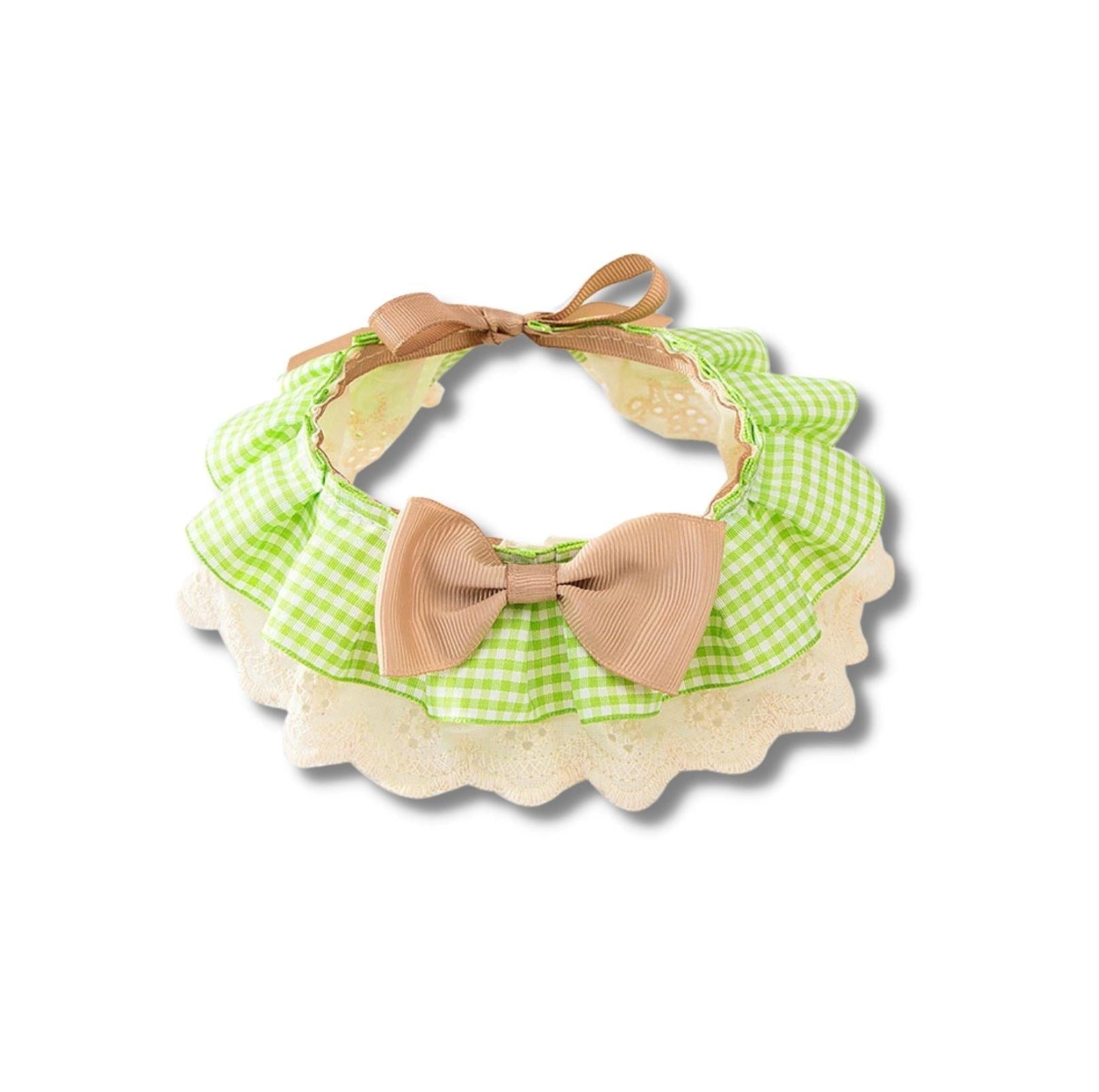 Woven Plaid Bow-Style Pet Bib Pet Accessories - {{product.type}} - PawPawUp