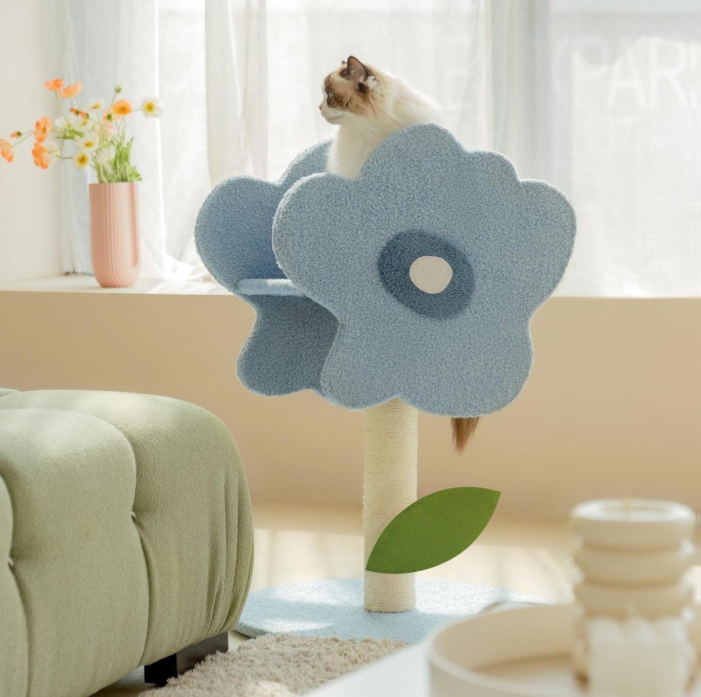 Wulee Cute Flower Shaped Cat Scratching Post Tree - {{product.type}} - PawPawUp