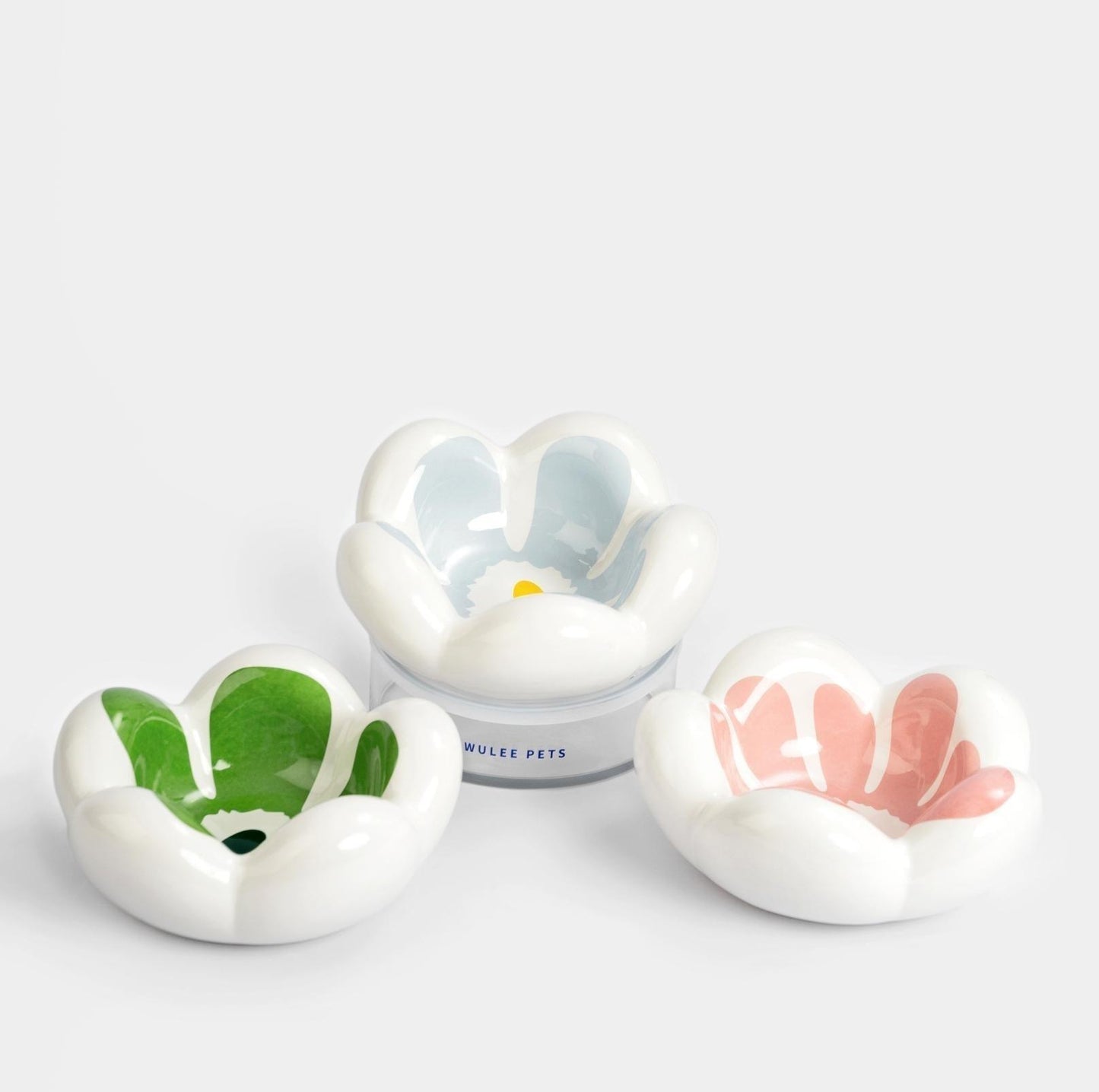 Wulee Petal Shaped Ceramic Antibacterial Pet Cat Bowls Small Dog Bowls - {{product.type}} - PawPawUp