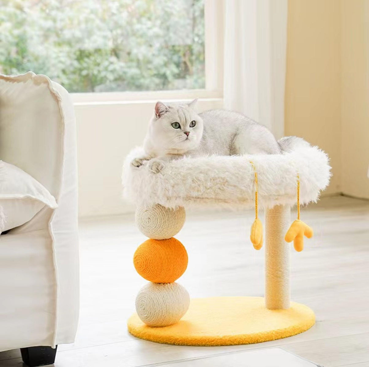 ZeZe Cluck Cat Scratching Post and Cat Bed PawPawUp