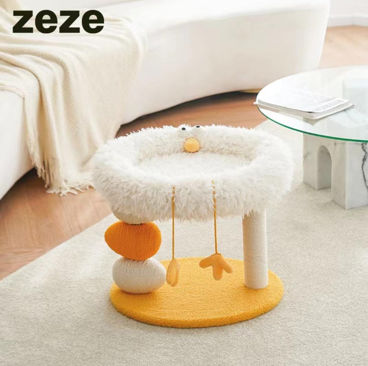 ZeZe Cluck Cat Scratching Post and Cat Bed - {{product.type}} - PawPawUp