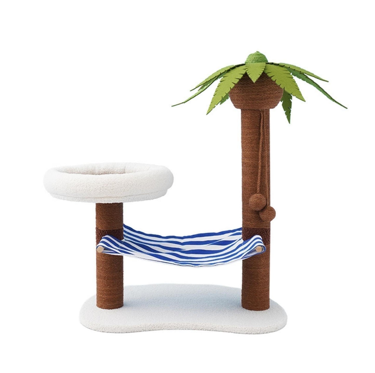 ZeZe Coconut Tree Style Cat Scratching Post With Nest - {{product.type}} - PawPawUp