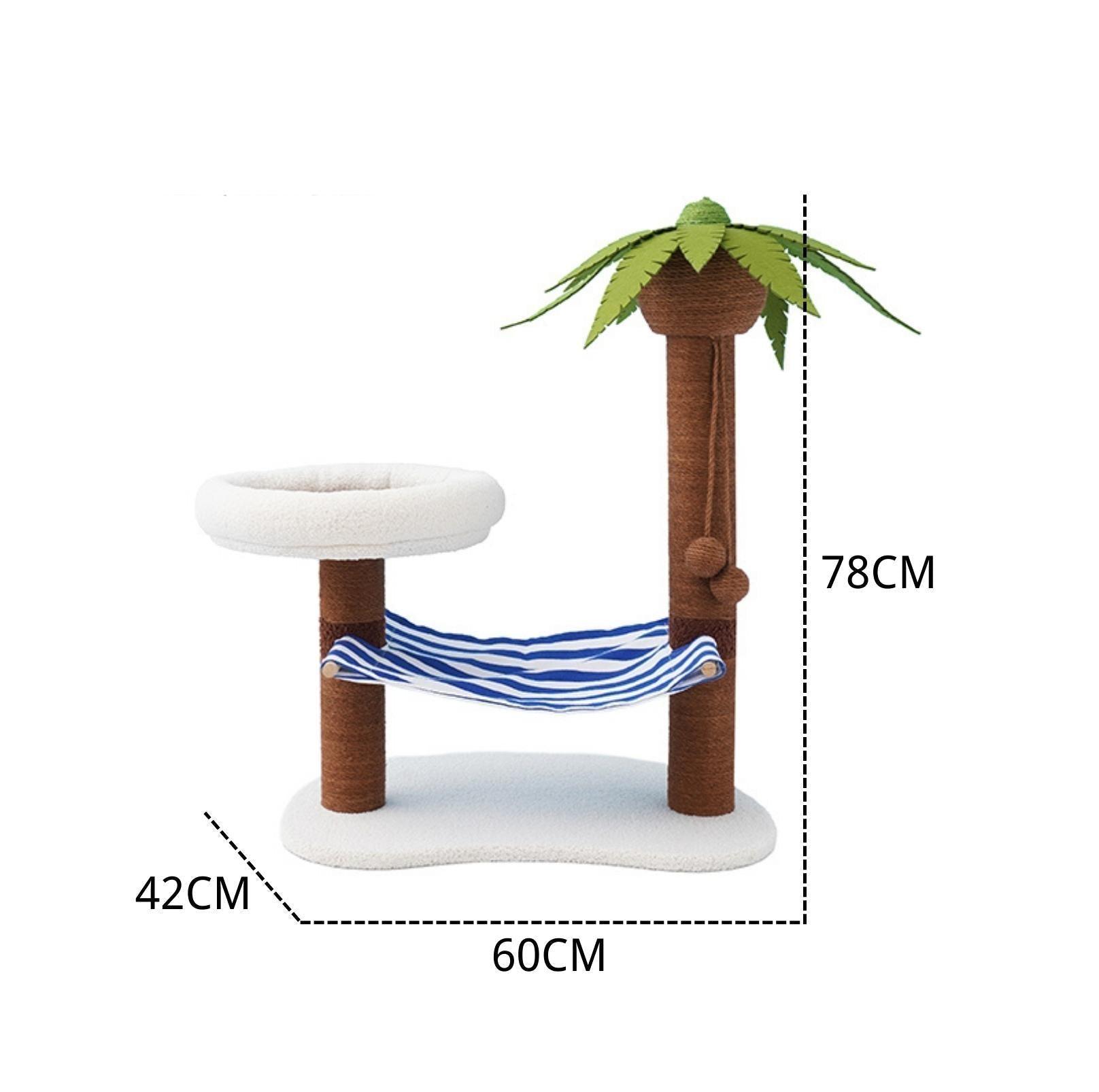 ZeZe Coconut Tree Style Cat Scratching Post With Nest - {{product.type}} - PawPawUp