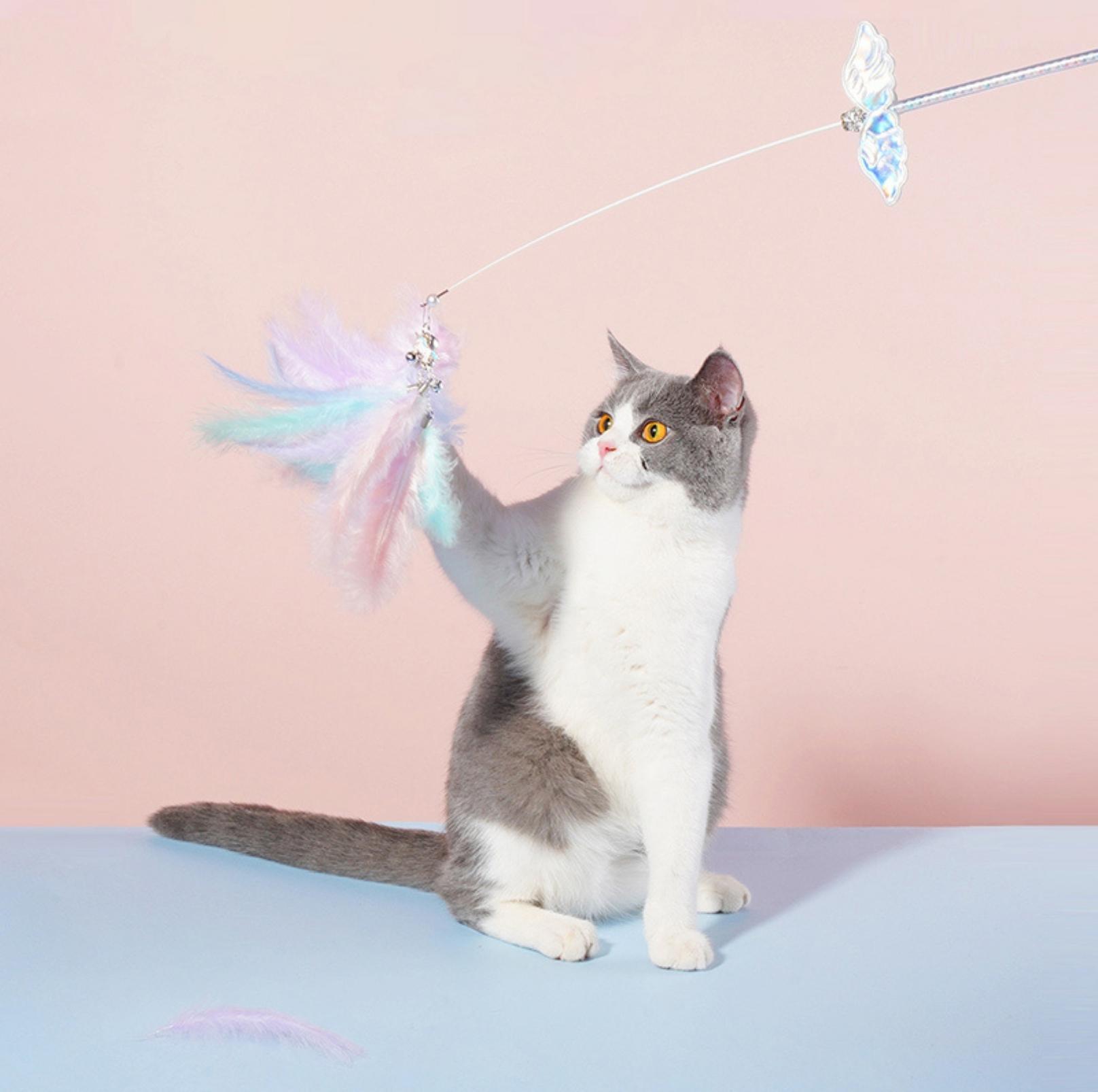 ZeZe Fairy Feather Cat Stick Toys - {{product.type}} - PawPawUp