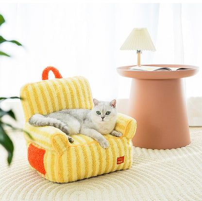 ZeZe Striped Style All Season Pet Sofa Cat Bed Dog Bed - {{product.type}} - PawPawUp