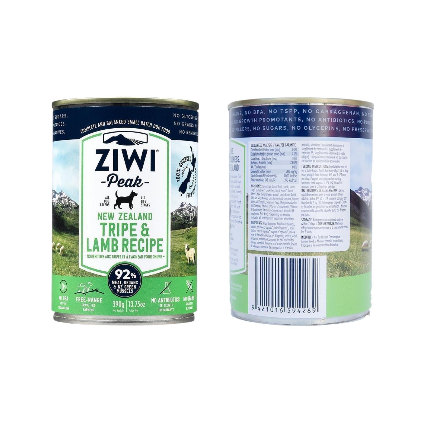 ZIWI Peak Dog Tripe Lamb Food Can - {{product.type}} - PawPawUp